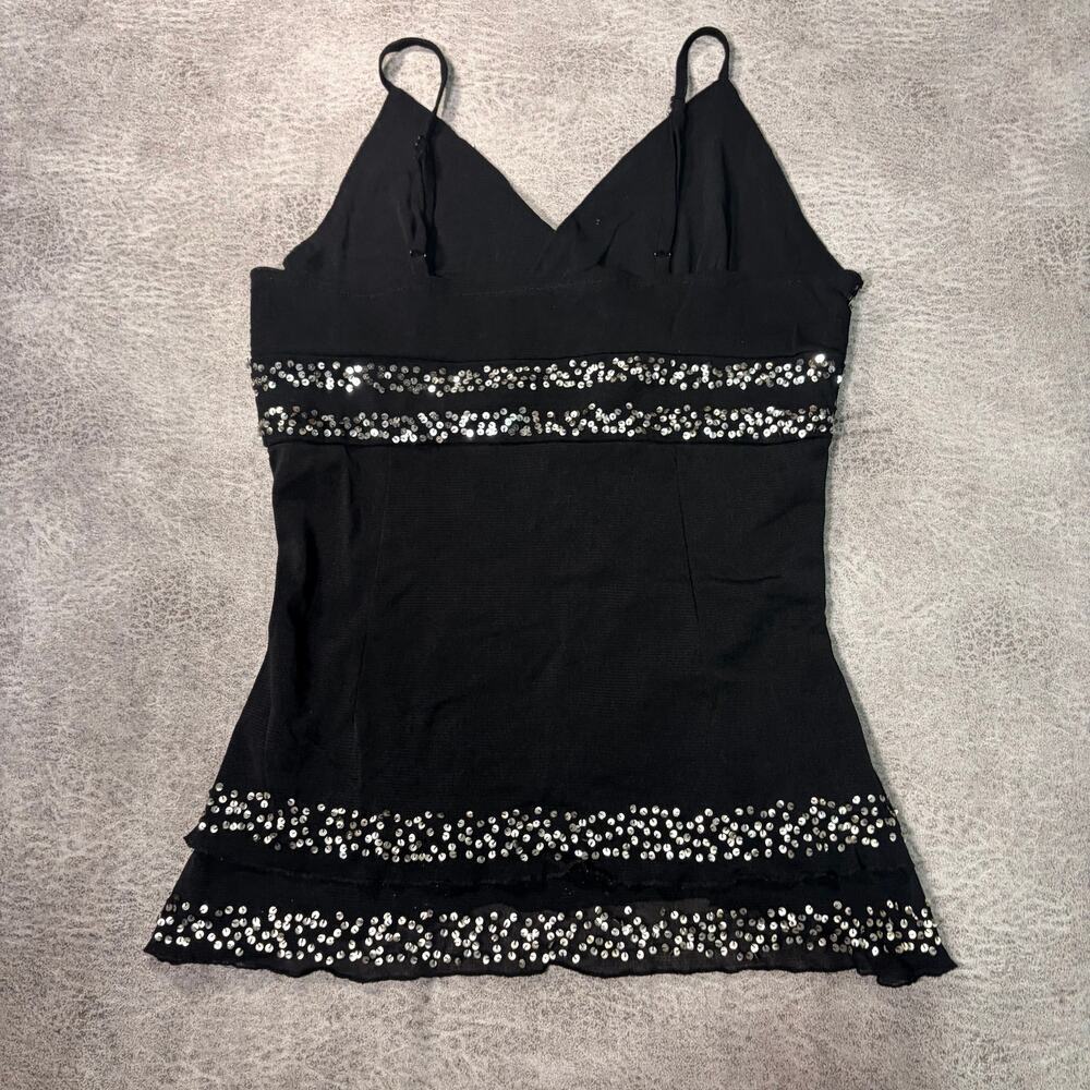 Y2k Black Embellished Mesh Cami Top - Picture 3 of 4